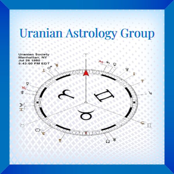 Uranian Society founding chart in Manhattan, symmetrical pattern of light and shadow overlaid