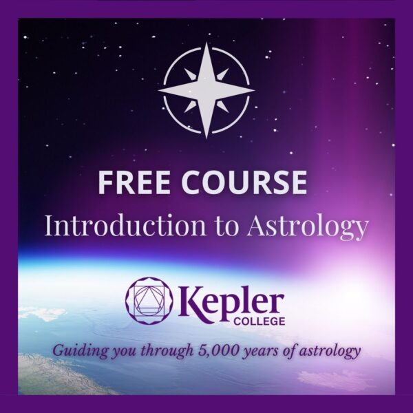 Compass Symbol above space scene over earth, purple glowing light of sun coming over the edge, Kepler College logo