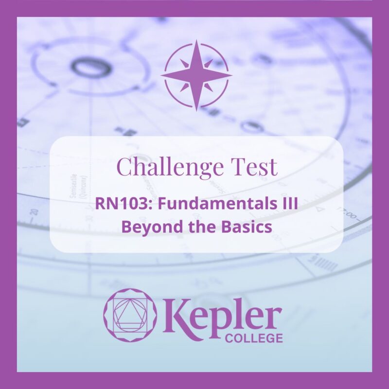 Astrology chart, kepler college logo, challenge test